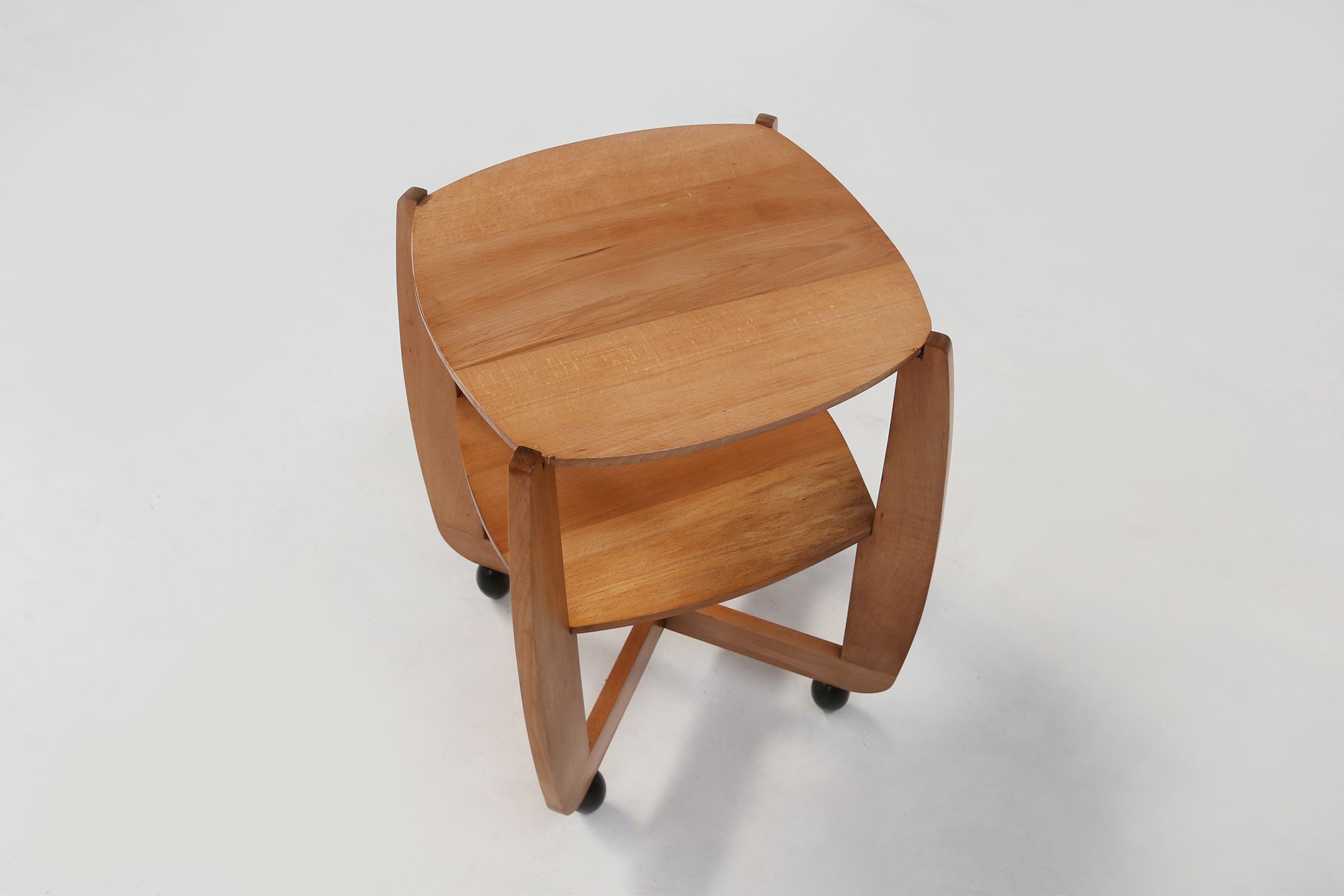 Amsterdam School beech wooden Side Table, The Netherlands 1920sthumbnail